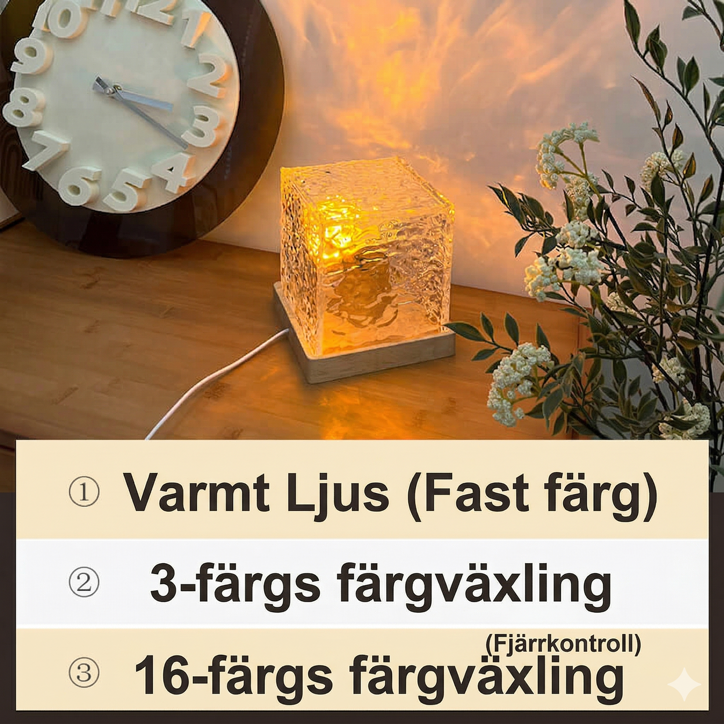 Vattenvågsprojektor med 3D-effekt – 16 Färger