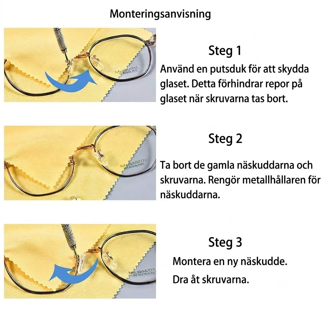SilkEase™ Reparationsset för Glasögon – Näskuddar