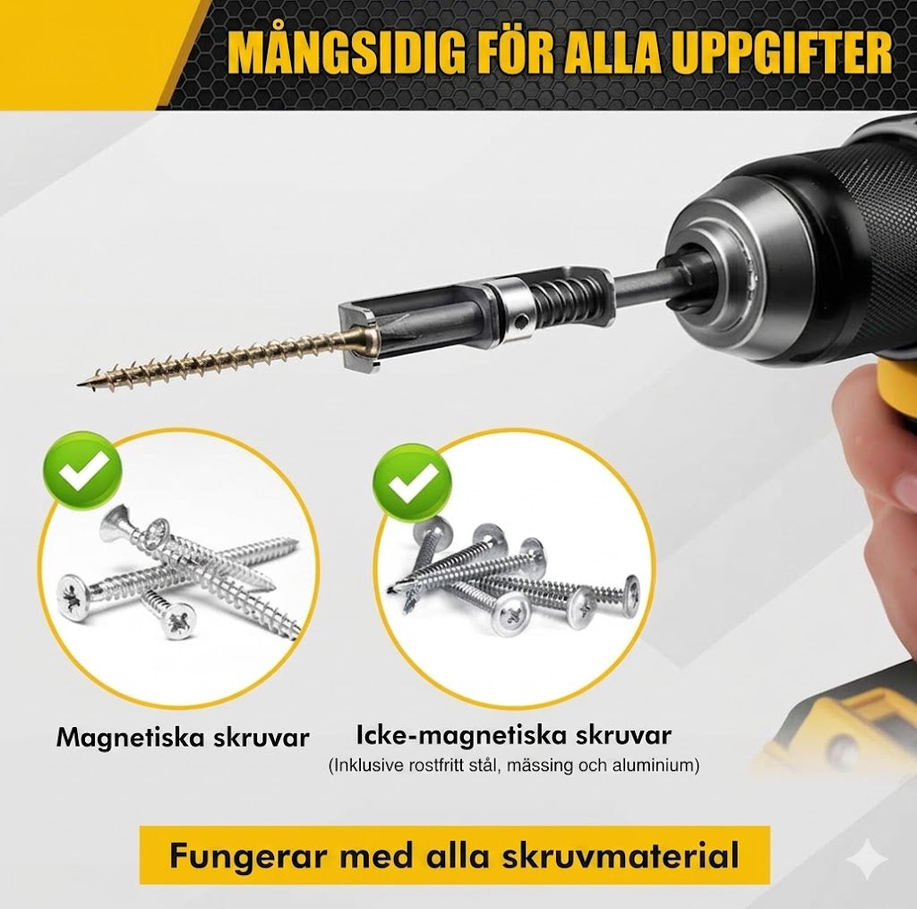 Fjäderbelastad Skruvguide för Automatisk Positionering