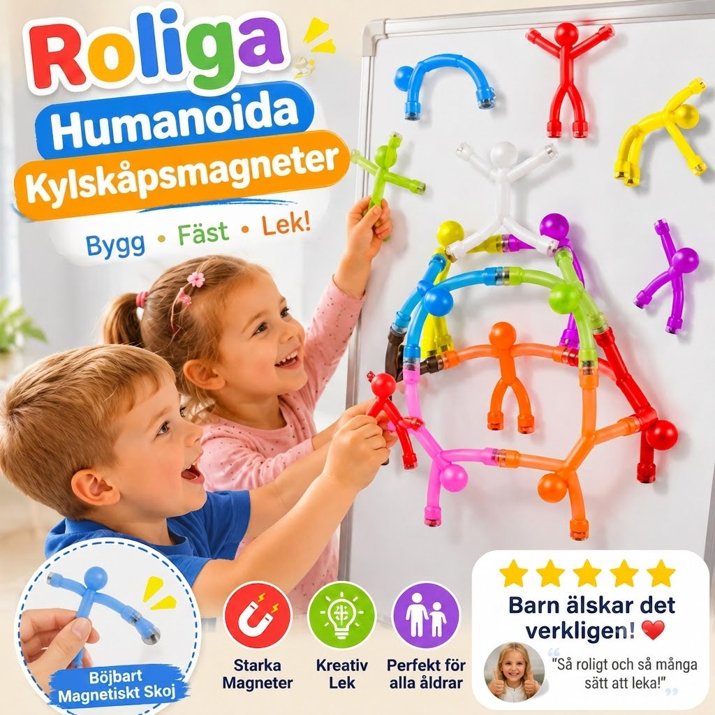 Multifunktionella Roliga Kylskåpsmagneter – Flexibla och Kreativa Leksaksfigurer för Barn