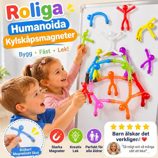 Multifunktionella Roliga Kylskåpsmagneter – Flexibla och Kreativa Leksaksfigurer för Barn