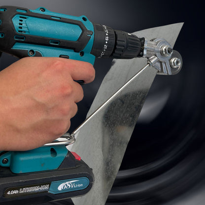 PlåtMästaren™Elektrisk Plåtsax för Borrmaskin – Nibbler-tillbehör för att skära Metall & Plåt (Universell Passform)