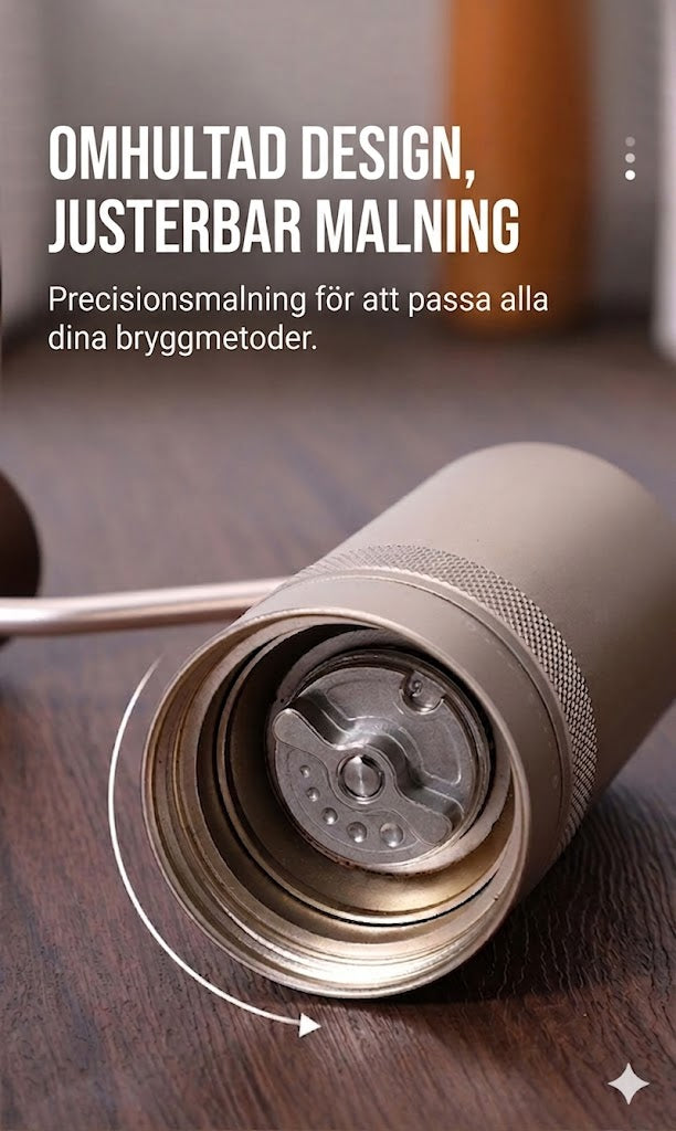 Premium Handdriven Kaffekvarn i Rostfritt Stål