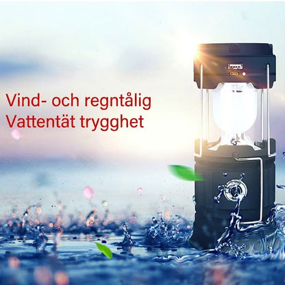 Solcellsdriven Utdragbar Campinglampa – Två-i-ett Bordslampa och Ficklampa