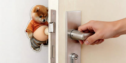 Sött Stötskydd med Hundmotiv – Självhäftande Väggskydd och Dörrstopp