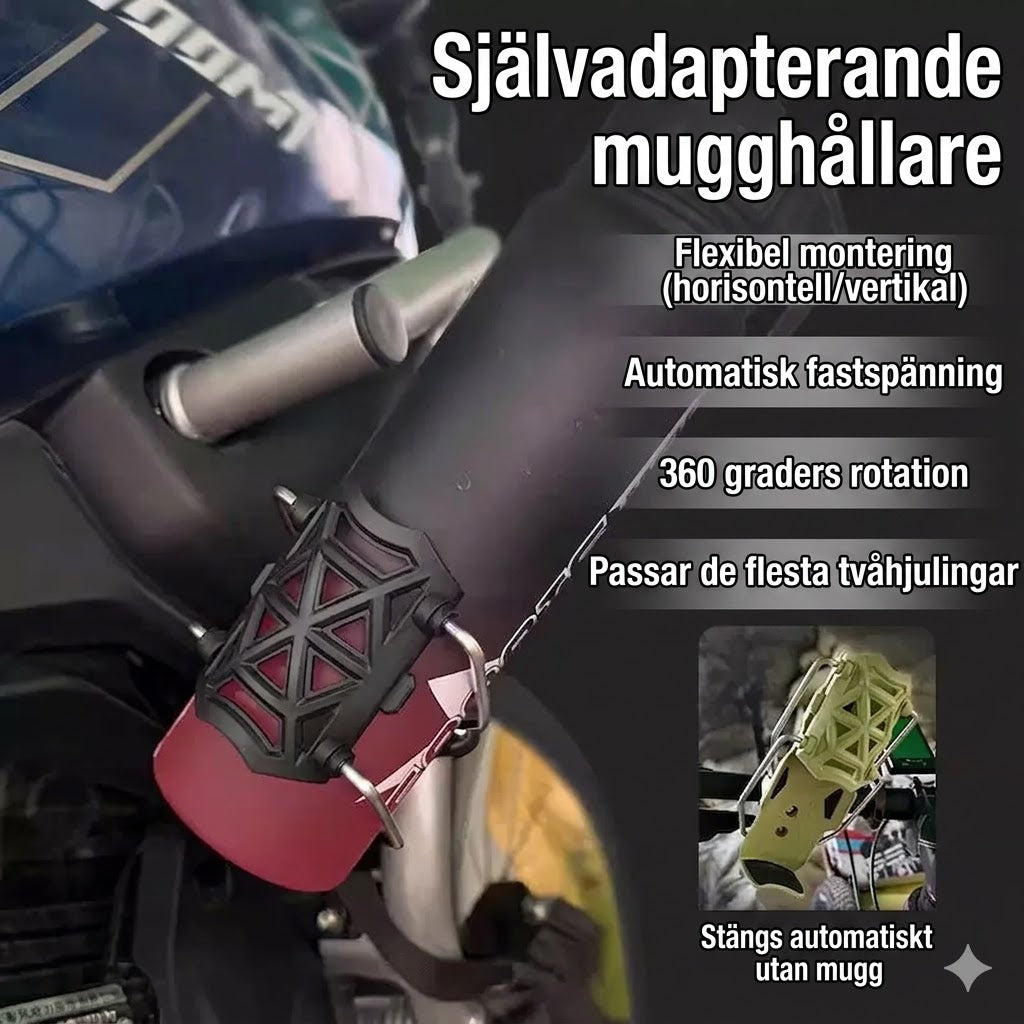 Universell & Justerbar Mugghållare – För Motorcykel, Cykel & Barnvagn