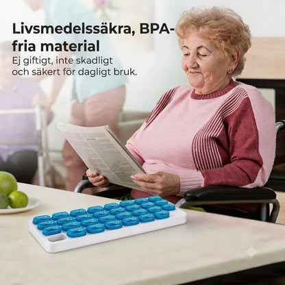 VigorCare™ 31-Dagars Pillerdosett | Månatlig Medicindosa med Avtagbara Fack