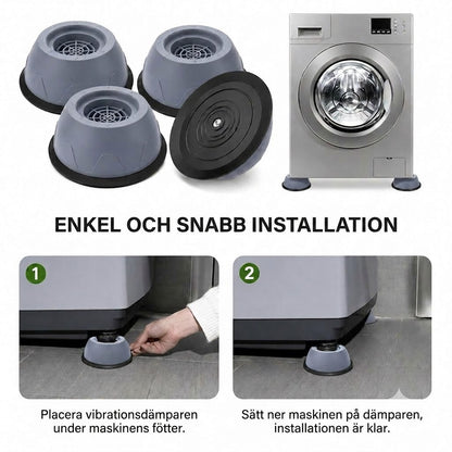 VeloPack™ Antivibrationsfötter för Tvättmaskin – Ljuddämpande