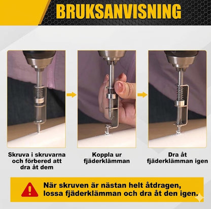 Fjäderbelastad Skruvguide för Automatisk Positionering