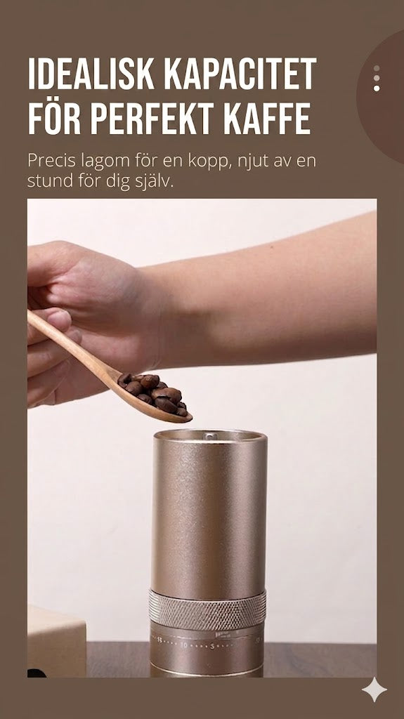 Premium Handdriven Kaffekvarn i Rostfritt Stål
