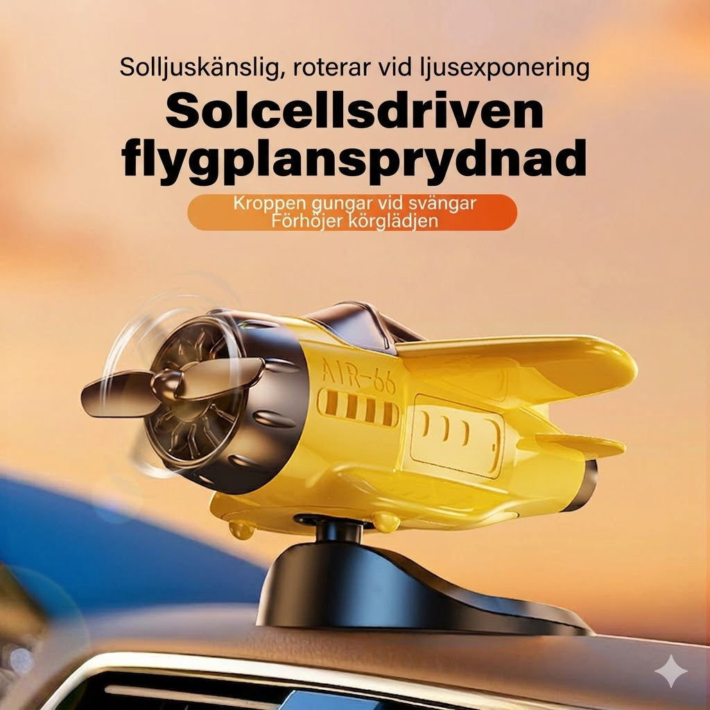 Solcellsdriven Flygplan Bilprydnad