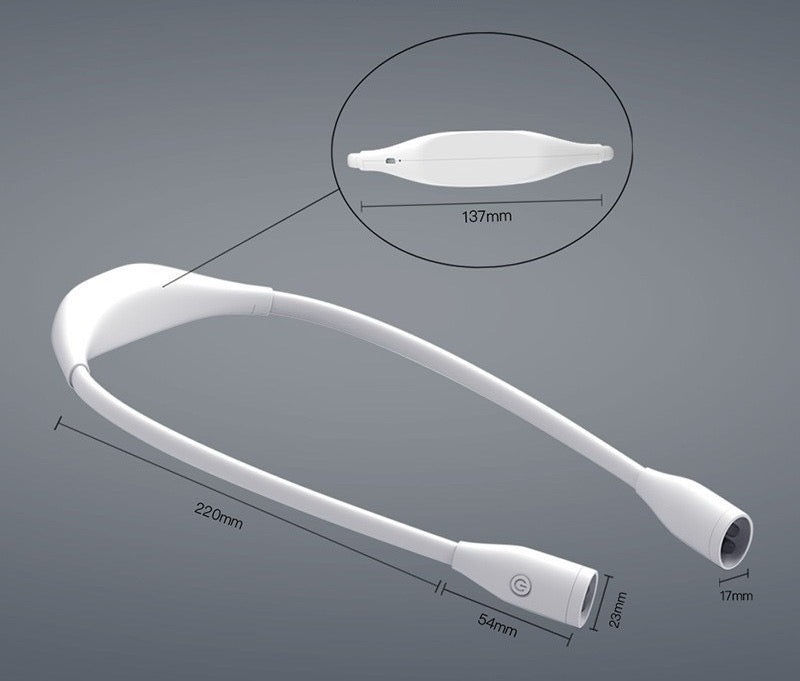 Uppladdningsbar Nacklampa för Stickning & Virkning – Handsfree LED-lampa med 3 Färgtemperaturer