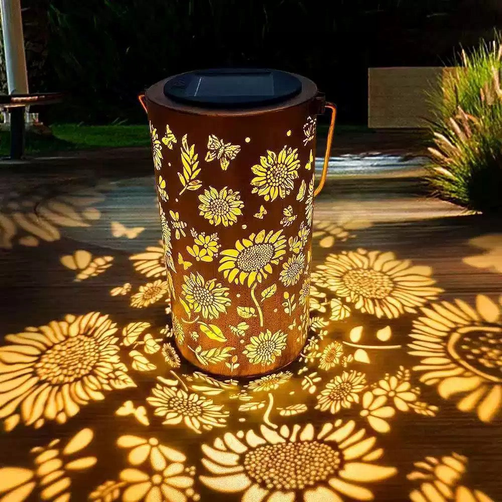 Hängande Solcellslykta med Utskuren Design