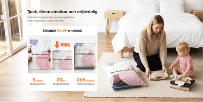Pumpfri 3D Vakuumförvaringspåse för Kläder – Platsbesparande