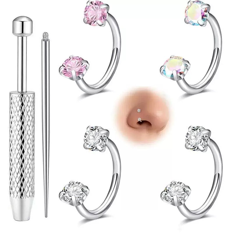 Novisom™ Elegant Smyckeset för Näsring och Örhängen