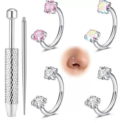 Novisom™ Elegant Smyckeset för Näsring och Örhängen