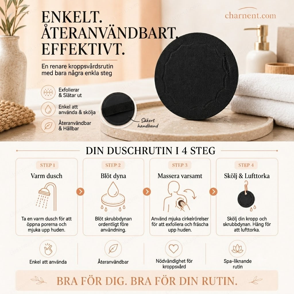 Exfolierande duschmatta för djuprengöring och skrubb Köp 1 få 2 på köpet – 3-pack
