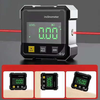 Vexton™ Pro Digital Magnetisk Laser-Lutningsmätare – Exakt Dubbelsidig Vinkelmätare för Bygg och Snickeri