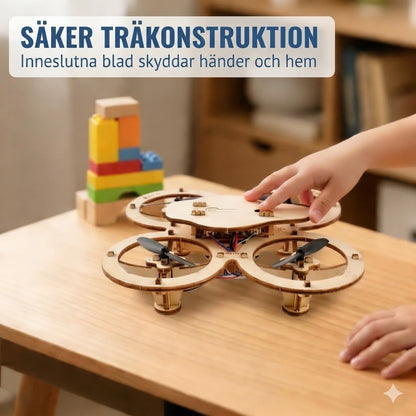 DIY Drönarkit i Trä för Barn – Komplett Monteringsset och STEM Leksak
