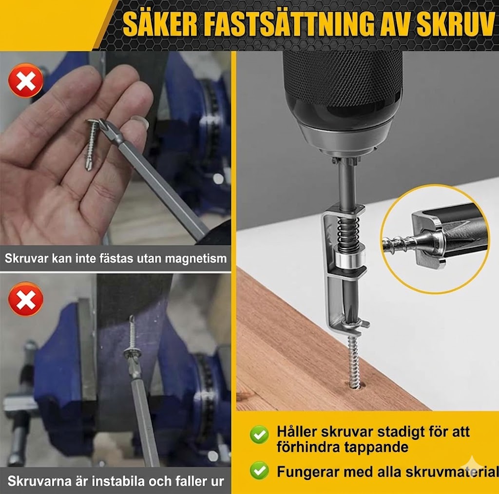Fjäderbelastad Skruvguide för Automatisk Positionering