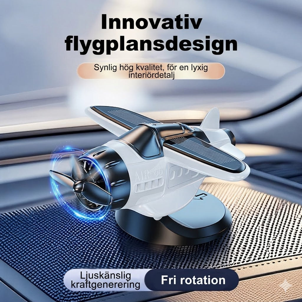 Solcellsdriven Flygplan Bilprydnad