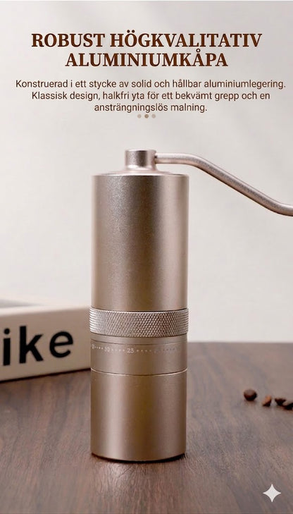 Premium Handdriven Kaffekvarn i Rostfritt Stål