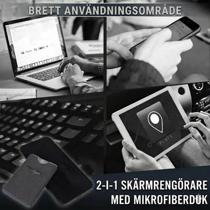 Bärbar & Återanvändbar 2-i-1 Skärmrengörare med Mikrofiber
