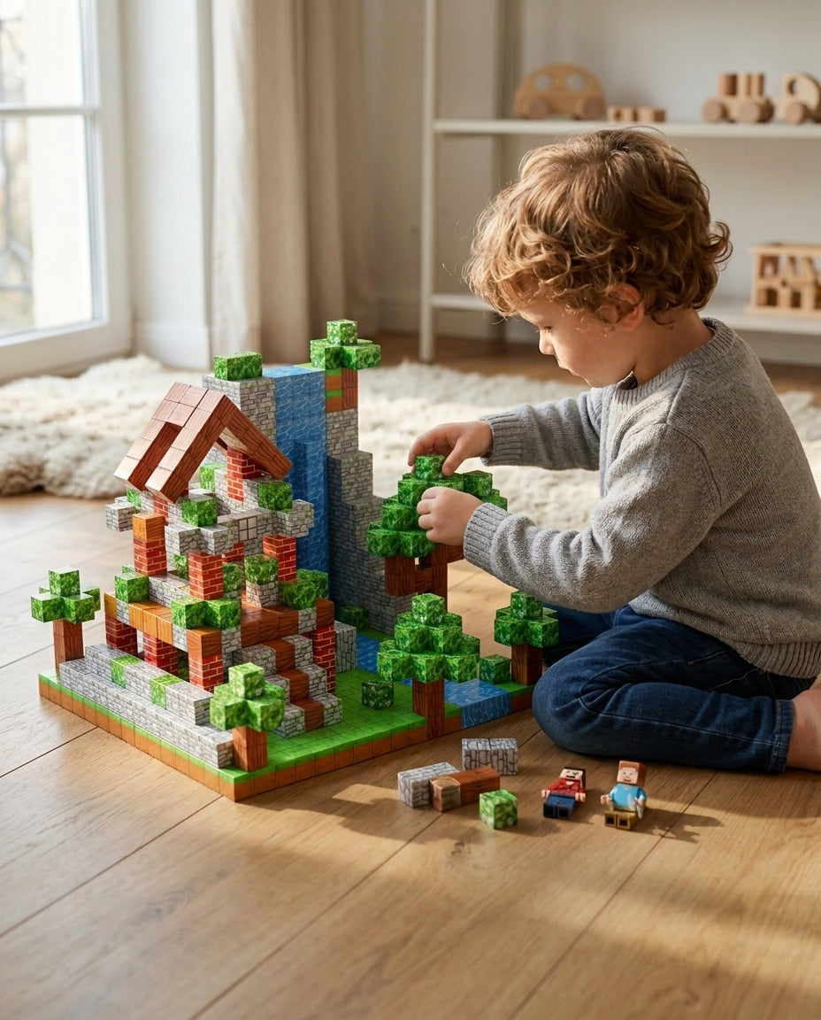 PixelBuild™ Magnetiska Byggklossar | Kreativ & Pedagogisk Leksak för Barn