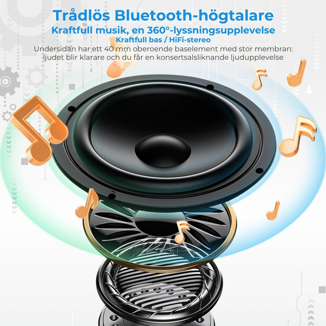 3-i-1 Vikbar Bluetooth-högtalare – Inbyggd Powerbank & Mobilställ