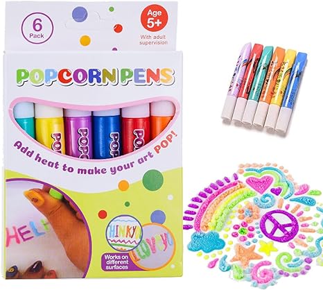 KiddieGlow™ Magiska 3D Popcorn-pennor – Pysselset för Barn
