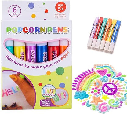 KiddieGlow™ Magiska 3D Popcorn-pennor – Pysselset för Barn