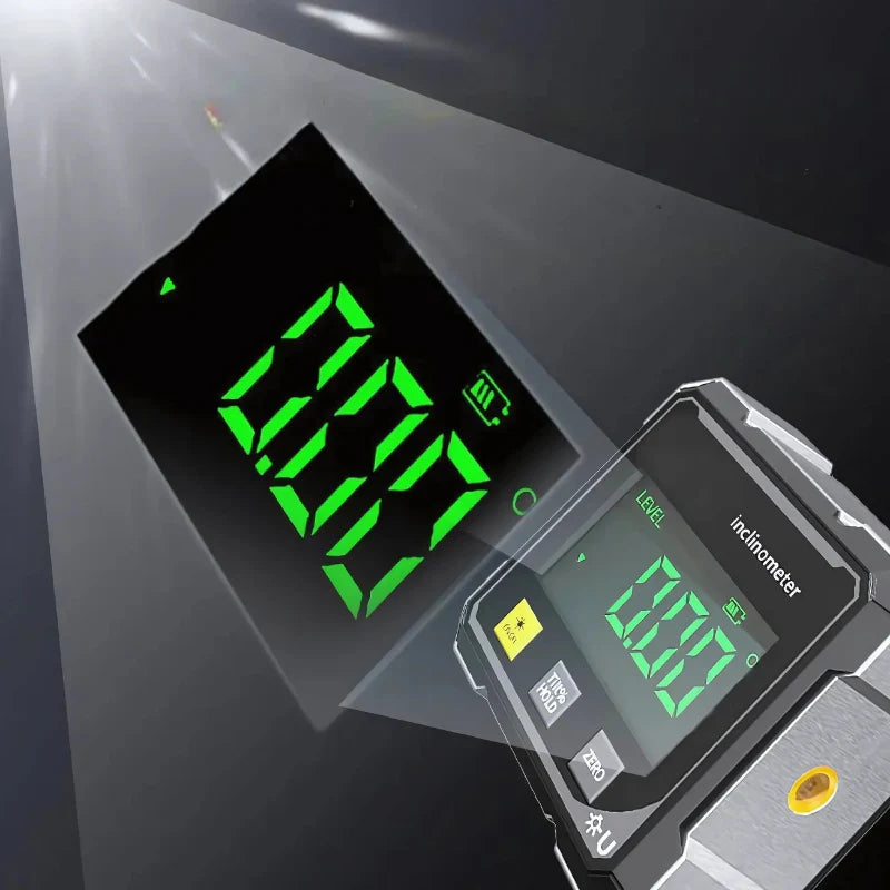 Vexton™ Pro Digital Magnetisk Laser-Lutningsmätare – Exakt Dubbelsidig Vinkelmätare för Bygg och Snickeri