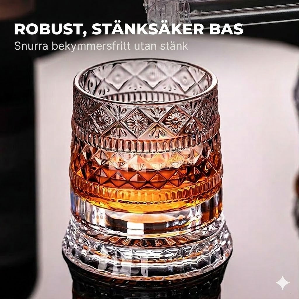 360° Roterande Whiskeyglas – Stresslindring & Förhöjd Aromupplevelse