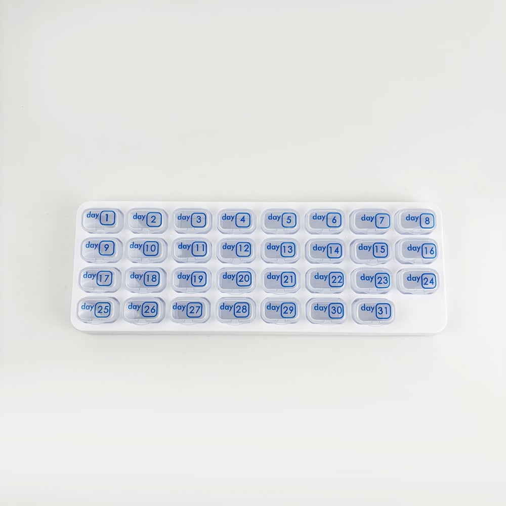 VigorCare™ 31-Dagars Pillerdosett | Månatlig Medicindosa med Avtagbara Fack