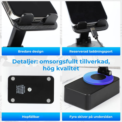 3-i-1 Vikbar Bluetooth-högtalare – Inbyggd Powerbank & Mobilställ