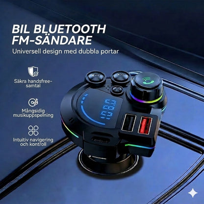 Universell Bluetooth FM-Sändare med Dubbla USB-Portar