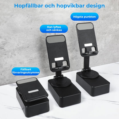 3-i-1 Vikbar Bluetooth-högtalare – Inbyggd Powerbank & Mobilställ