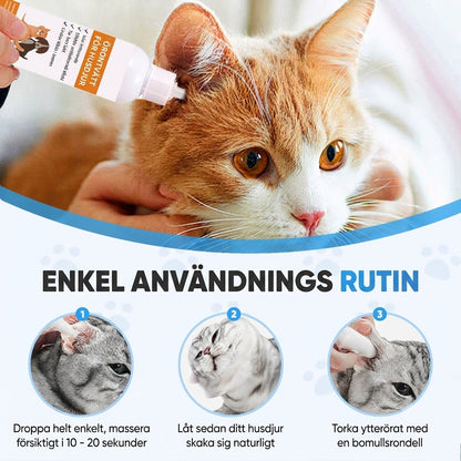 Öronrengöring för Hund och Katt – Mild och Effektiv Örondroppar för Husdjursvård