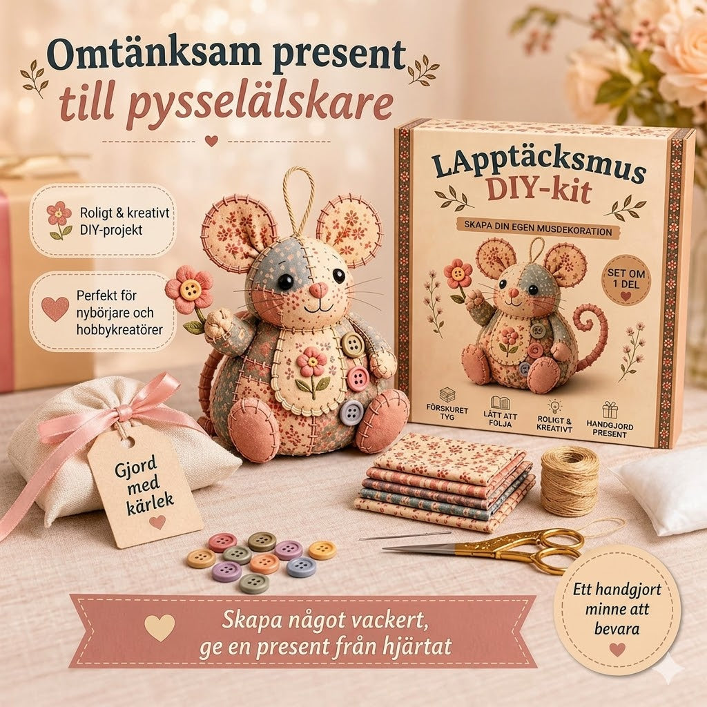 Sykit för Gosedjur i Retrodesign – Komplett Handarbetsserie för Söt Mus