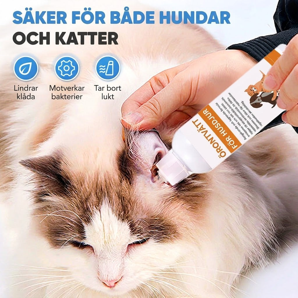 Öronrengöring för Hund och Katt – Mild och Effektiv Örondroppar för Husdjursvård