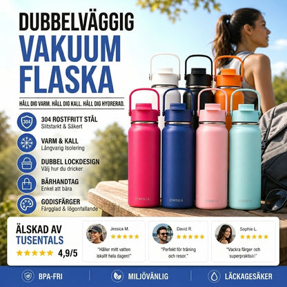 Isolerad Termosmugg i Rostfritt Stål – Premium Vattenflaska för Varma och Kalla Drycker