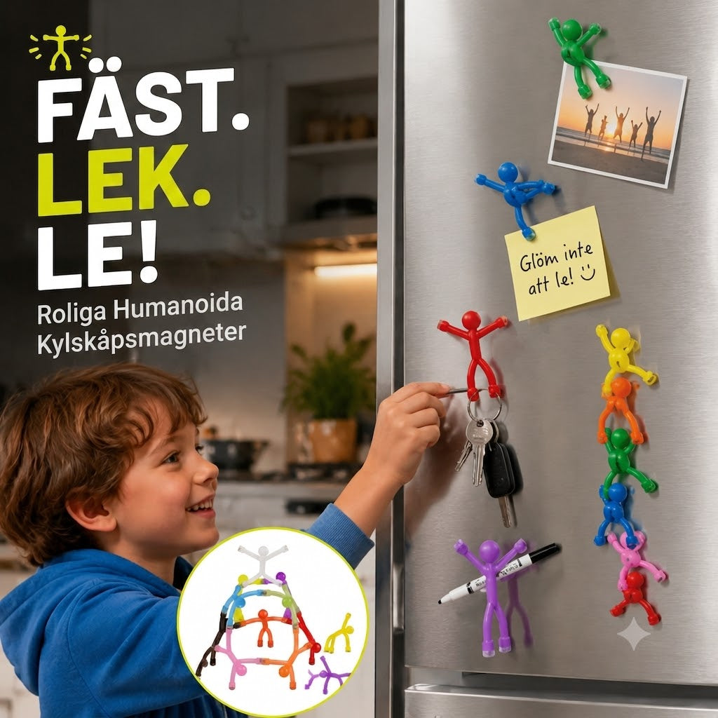 Multifunktionella Roliga Kylskåpsmagneter – Flexibla och Kreativa Leksaksfigurer för Barn