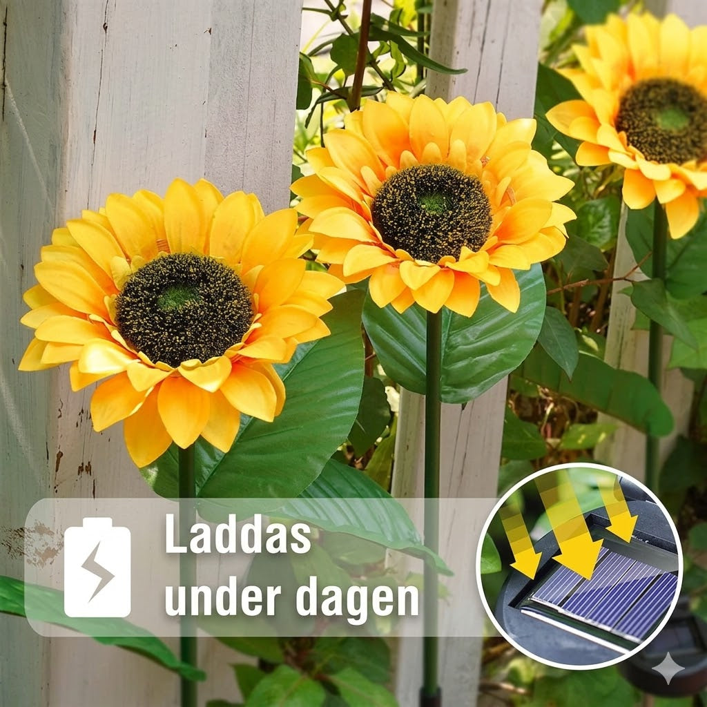 Solcellsdriven Solroslampa – Automatisk Belysning & IP65 Vattentät (14h Ljus)