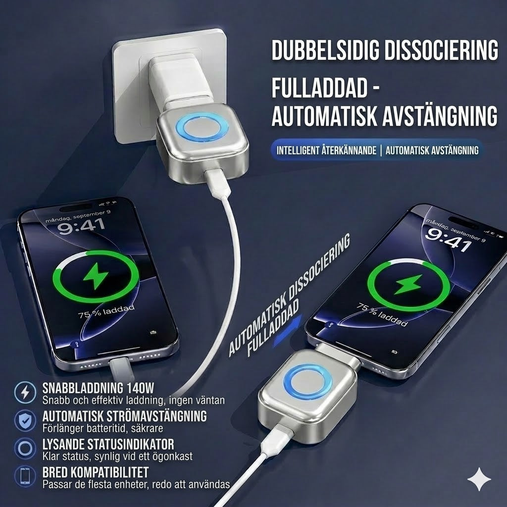 Smart Batteriladdare med Automatisk Avstängning – Snabbladdning och Överbelastningsskydd
