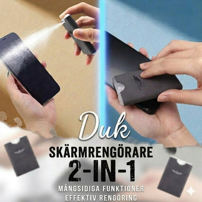 Bärbar & Återanvändbar 2-i-1 Skärmrengörare med Mikrofiber