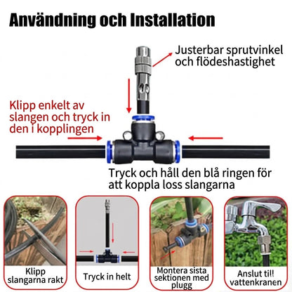 360° Böjt Automatiskt Bevattningssystem för Trädgården – Smart & Effektiv Bevattning