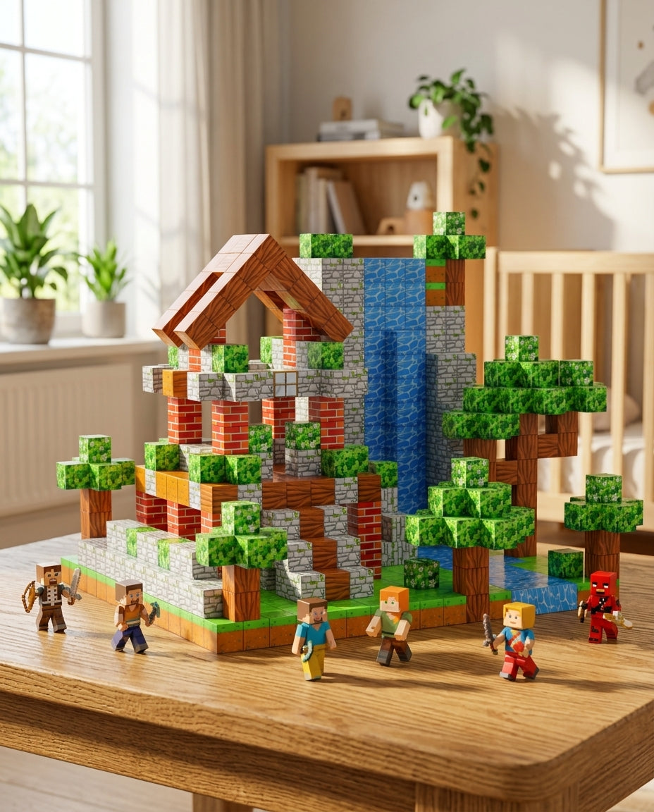 PixelBuild™ Magnetiska Byggklossar | Kreativ & Pedagogisk Leksak för Barn