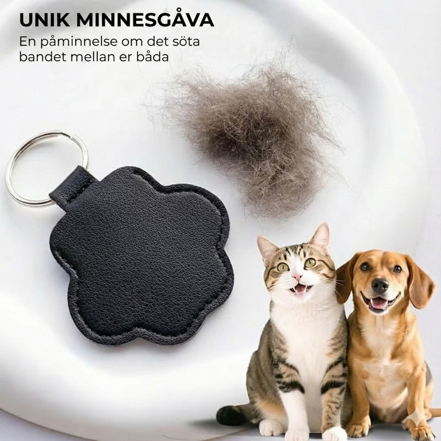 Personlig Minnesnyckelring i Äkta Läder – "Alltid med dig" (För Hund & Katt)[Köp 1 Få 1 På Köpet]