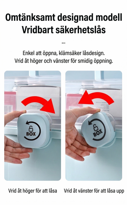 Bärbar Förbandslåda med Flera Fack – Fuktsäker Apotekslåda / Medicinförvaring för Familj och Barn