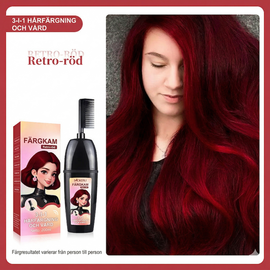 3-i-1 Örtbaserad Hårfärgningskam – Inbyggd Borste för Enkel Färgning Hemma